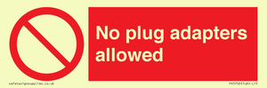 No plug adapters allowed Prohibition Sign